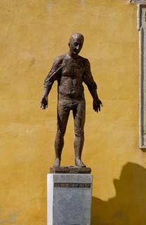 Monument to Christian Wolff by the artist Bernd Göbel, German philosopher of the Enlightenment,