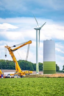Wind turbine repowering, in the Issum-Oermten wind farm, 9 wind turbines in operation for over 20