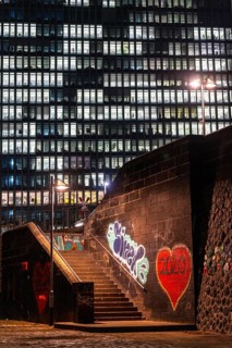 Stairs from the banks of the Main, Weseler Werft to Eyssenstraße at the building of the European