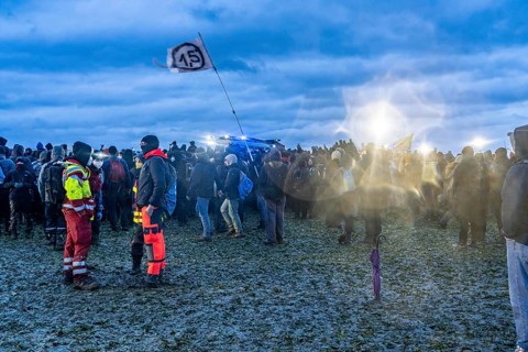 Violent clashes between thousands of demonstrators and the police, after a demonstration against