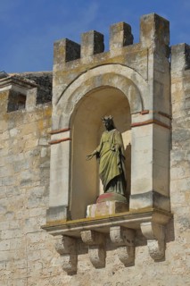 Our Lady with halo, Saint-Paul-Trois-Châteaux, St, Madonna figure, detail, crown, stone wall,