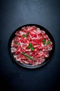 Sliced cured ham, prosciutto, italian dish, delicacy, parma ham, top view, no people