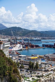 Port in Salerno from Vietri sul Mare, Amalfi Coast, Salerno, Campania, Italy, Europy, Europe