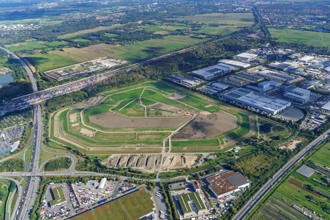 Germany, Hamburg, aerial view, aerial photograph, aerial view, top view, motorway, harbour silt,
