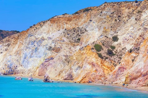 Fyriplaka beach, Milos Island, Cyclades Islands, Greece, Europe