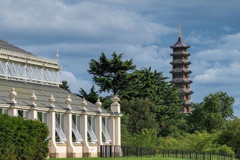 Temperate House, the largest Victorian greenhouse in the world, with the historic Great Pagoda in