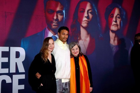 Katharina Schüttler, Steven Sowah and Maria Hofstetter at the premiere of the first season of the