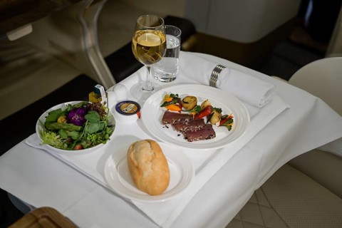 Appetiser, Meal, Business Class, Emirates Airbus A380