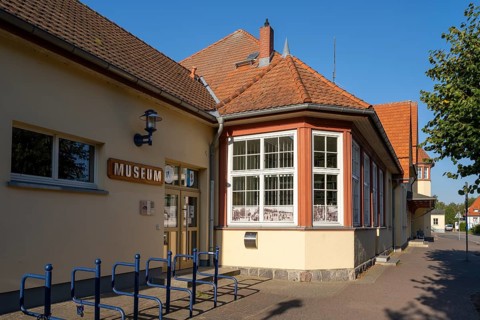 Local history museum and railway museum in the station, Zinnowitz, Usedom Island, Baltic Sea,
