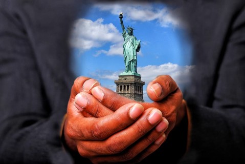 Symbolic image, Donald Trump, re-election, USA, Statue of Liberty, politics, announcements,