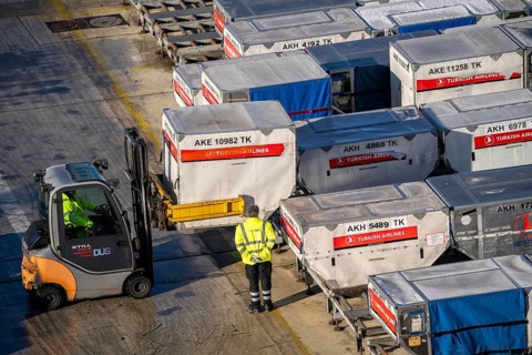 Düsseldorf Airport, Unit Load Devices, ULD, containers for baggage and freight for narrow-body and