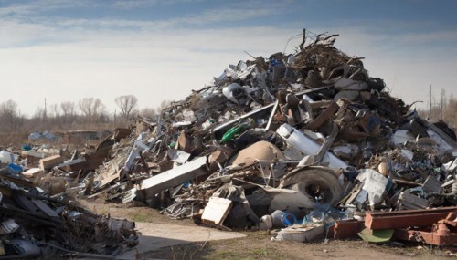 Symbolism, large junkyard, AI-generated, AI generated