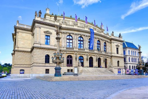 Rudolfinum neo renaissance building known as Prague Concert Hall, Jan Palach Square, Prague,