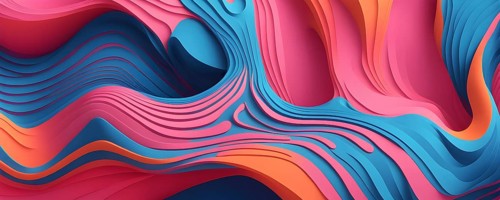 Seamless abstract pattern of vector fluid curved lines creating a dynamic ripple effect in vibrant