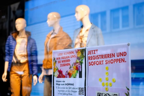Düren, North Rhine-Westphalia, Germany - Düren city centre in times of the corona crisis during the