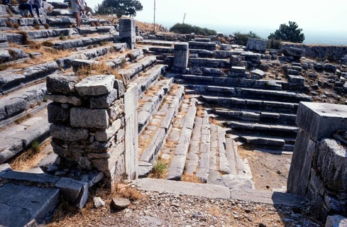 Archaeological site Ruins of the ancient Greek city of Priene, Turkey, 1997, Bouleuterion, senate