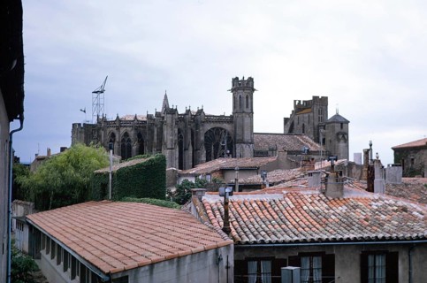 Basilica of Saint Nazaire, Gothic-style church from the 12th century, Carcassonne, France 1973