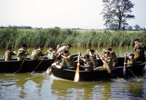 Students taking part in military exercises as army cadets, South of England, United Kingdom, late