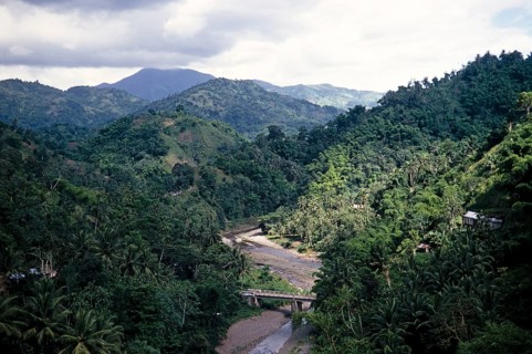 Landscape with wooded hills and deep valleys, the Blue Mountains, Jamaica, West Indies 1970,