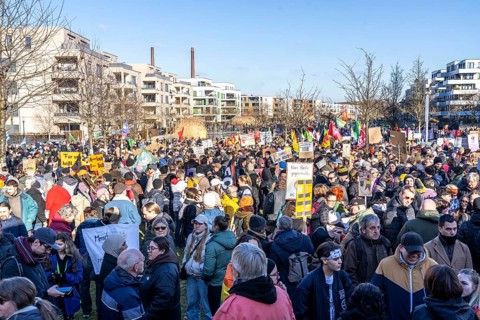 Demonstration of more than 14000 people against the AfD and the Merz-CDU and their asylum policy,