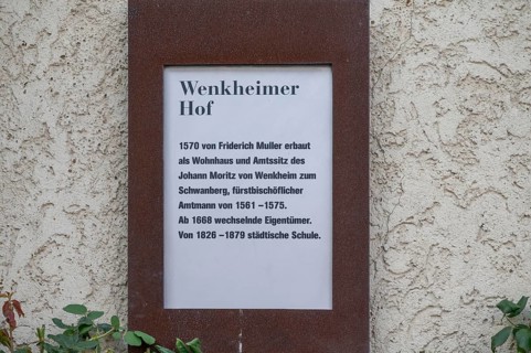 Information board at the Wenkheimer Hof, Iphofen, Lower Franconia, Bavaria, Germany, Europe