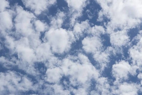 Altostratus white clouds in a blue sky, England, United Kingdom, Europe