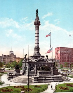 Soldiers and Sailors Monument, Cleveland, Ohio, United States, 1890, Historic, digitally restored