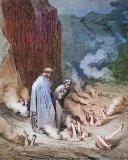 Illustration by Gustave Dore (1832-1883) for Inferno for Dante's Inferno, the Divine Comedy by