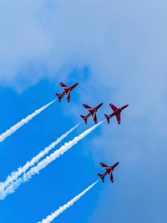 Red Arrows, Royal Air Force Aerobatic Team, Airshow 2024, Teignmouth, Devon, England, United
