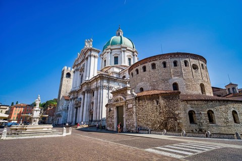 Old and New Cathedral, Brescia, Lombardy, Italy, Europe