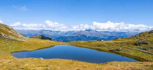 Mountain lake on the Carnic main ridge, Carnic Alps, Carinthia, Austria, Europe