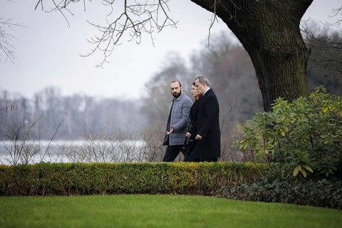 Trilateral meeting at Villa Borsig between Germany, Armenia and Azerbaijan. Annalena Bärbock