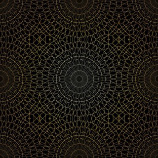 Geometric gold lace seamless pattern. Arabic tile lattice vector background.