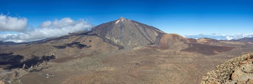Panorama from the summit of Alto de Guajara, 2715m, over the Teide National Park, Parque Nacional