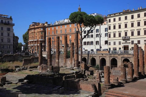 Largo di Torre Argentina, a square in the Pigna neighbourhood of Rome on the ancient Campus