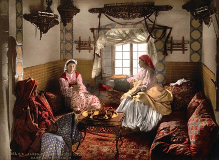 Noble Moorish Women, Algiers, Algeria, ca 1890, Historical, digitally restored reproduction from a