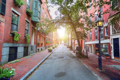 Boston typical houses in historic center