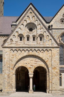 Entrance, Paradise Portal, Paderborn Cathedral, Paderborn, Westphalia, North Rhine-Westphalia,