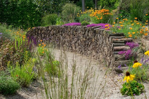 Perennial beds, Burgsteinfurt district educational garden, Münsterland, North Rhine-Westphalia,