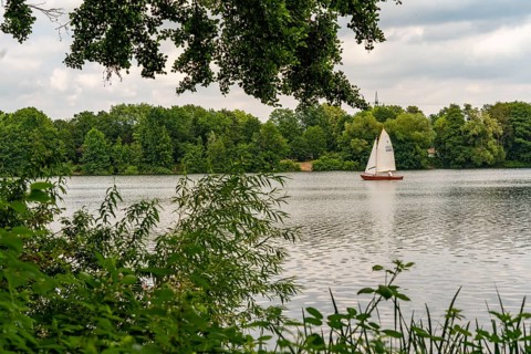 The Sechs-Seen-Platte, a local recreation area in the south of Duisburg, near the Wedau district, 6