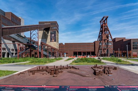 Zollverein Coal Mine Industrial Complex World Heritage Site, double headframe of shaft XII, terrain