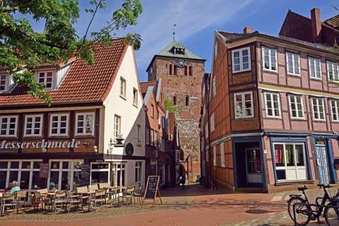 Europe, Germany, Lower Saxony, Stade, Hamburg metropolitan region, Hanseatic city, Alststadt, View