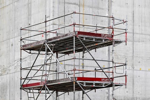 Scaffolding construction site