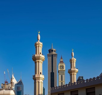 Dubai, Downtown skyscrapers and Sheik Zayed Road, United Arab Emirates, Middle East, Asia