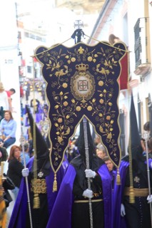 Easter Christian religious procession through streets of Setenil de las Bodegas, Cadiz province,