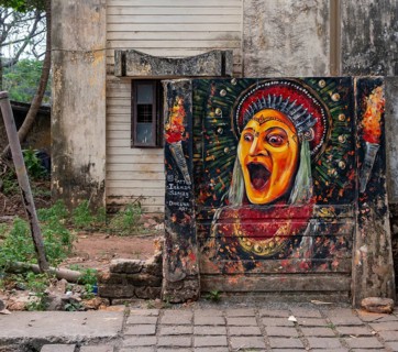 Kathakali Street Art, Fort Kochi, Cochin, Kerala, India, Asia