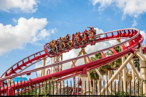 Rip Ride Rockit roller coaster at Universal Studios theme park in Orlando, Florida, USA, North