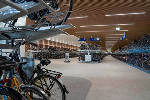 New bicycle car park at Amsterdam Central Station, IJboulevard, space for around 4000 bicycles,