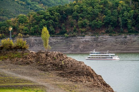 The Edersee, near Waldeck, the third largest reservoir in Germany, currently has only just under