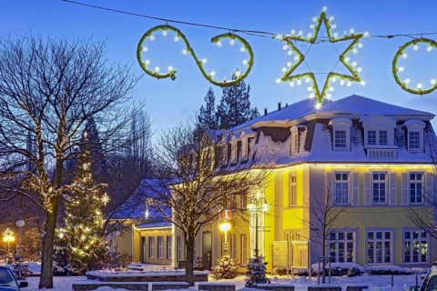 Christmas lights winter snow Bad Nenndorf Germany